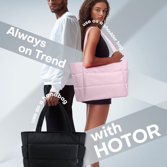 Puffer Tote Bag for Women, Nurses - Multi-Pocket Lightweight Bag for Work - Quil - Picture 4 of 6